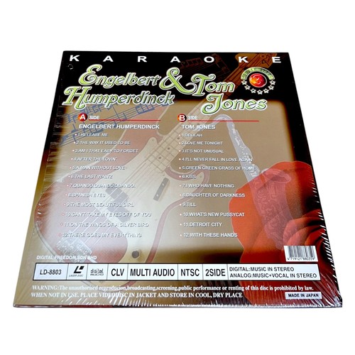 Engelbert Humperdinck & Tom Jones Karaoke Laserdisc LD - 24 Hits - Gold Disc! - Foto 2 di 3