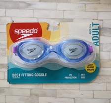 Speedo Boomerang Adult Swim Goggles Whimsical Blue Clear Anti Fog UV