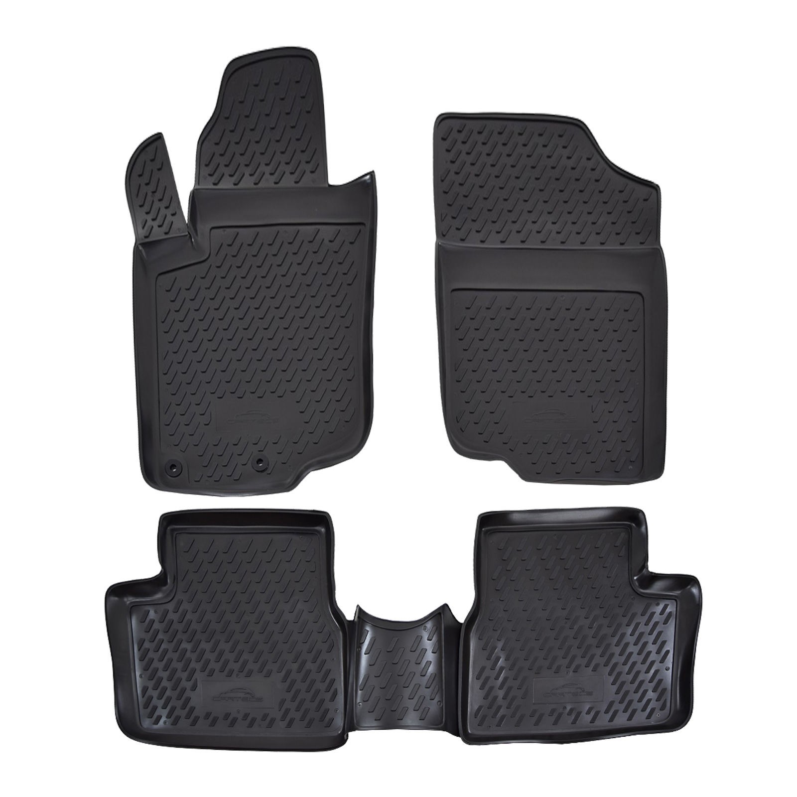 Tapis en caoutchouc pour Peugeot 207 2006-2012 finition durable et ajustement exact 4pcs
