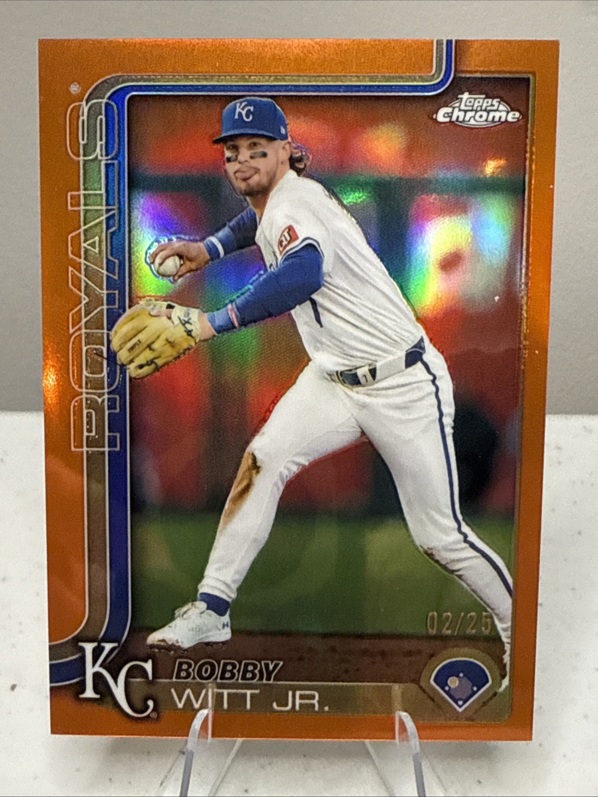 2025 Topps Chrome /25 - Bobby Witt Jr. #93 Orange Refractor - KC Royals