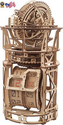 Wooden 3D Puzzles for Adults Astronomer Table Clock with Tourbillon Model Kit