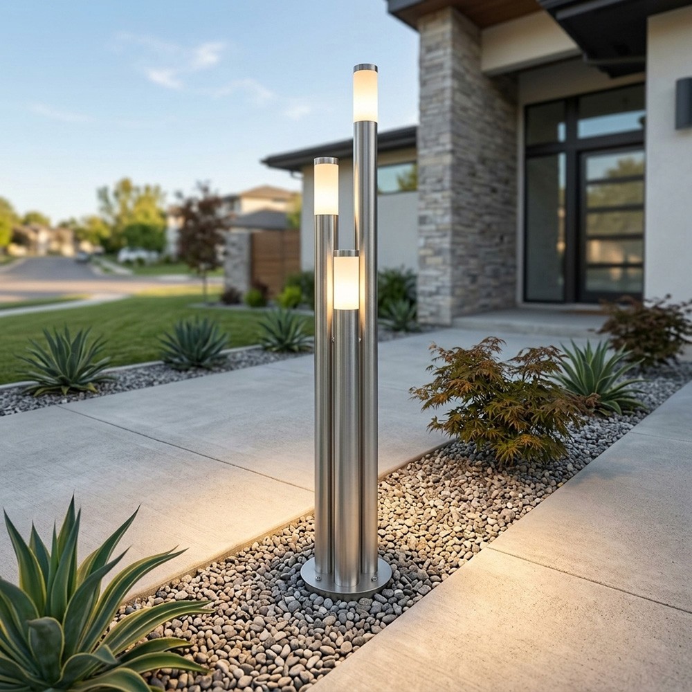 Lampada da terra da esterno colonna acciaio inox lampada da terra altezza 170 cm foto 4
