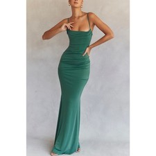 House of CB Milena Forest Corset Maxi Dress Size Large NWT