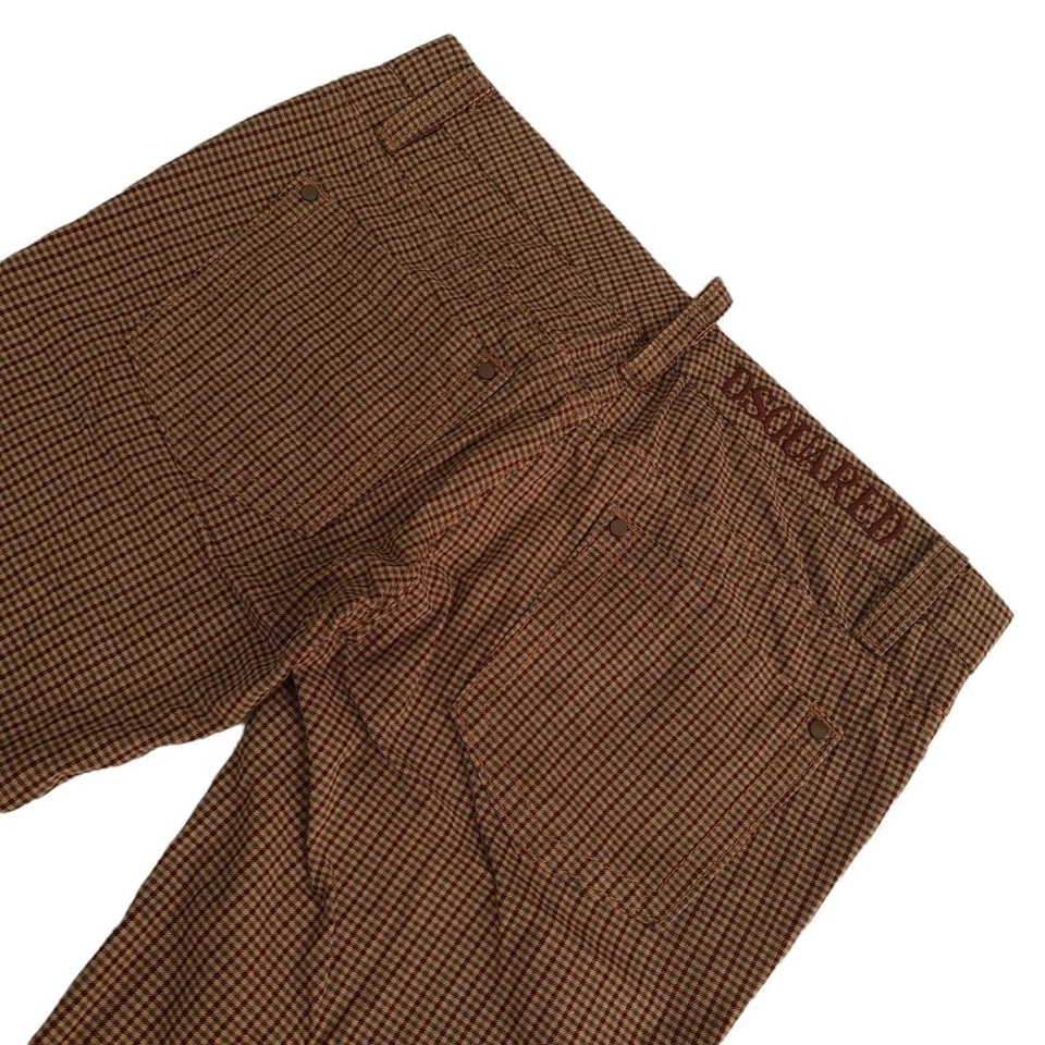 Dsquared² (DSQUARED) Micro-Houndstooth Jeans/Trousers – Brown Check Small/Medium - Image 2 of 4