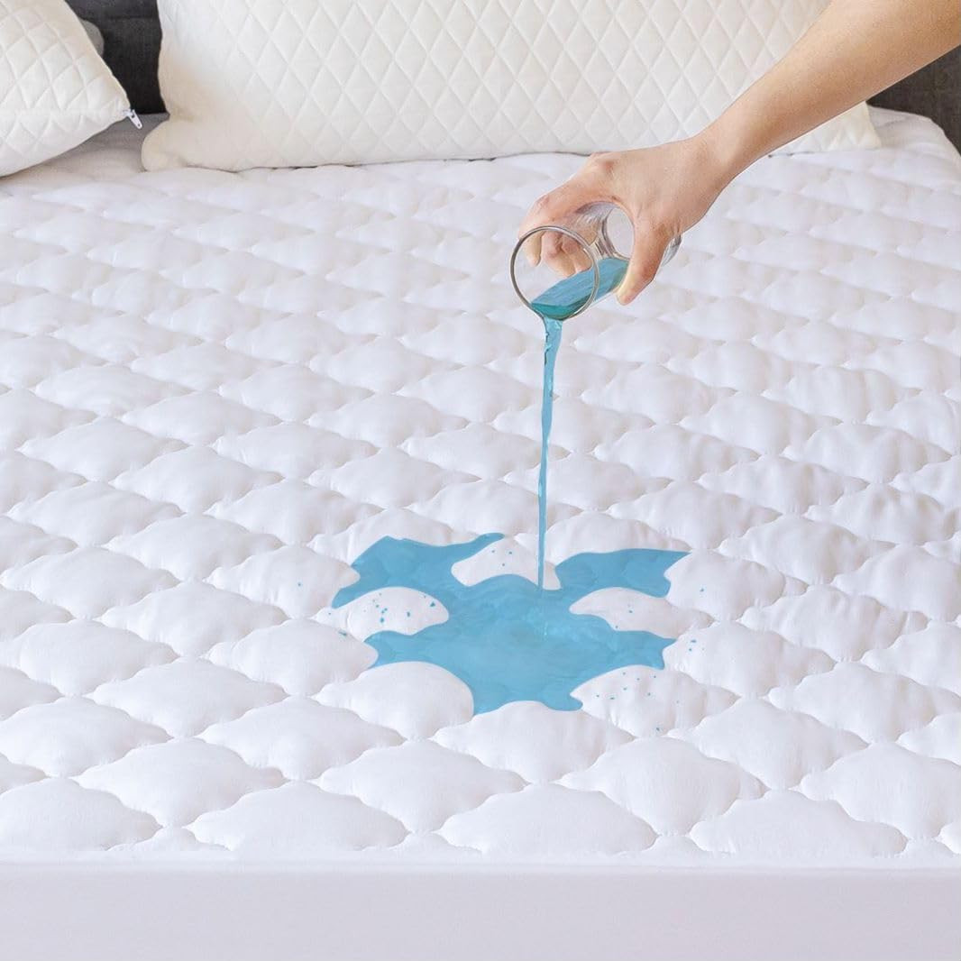 Quilted King Size Waterproof Breathable Noiseless Mattress Protector