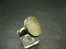 Libyan Desert Glass Tektite Sterling Silver Ring from Libya - Size 9 - 6.2 Grams