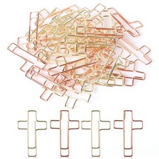Mr. Pen Cross Paper Clips - 35 Pack Gold and Rose Gold , 1.33 inches, Gold