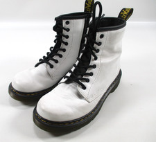 Dr. Martens Kids 1460 J White Leather Combat Side Zip Boots Size US 3