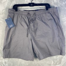 GAP Pull On Shorts Mens XL Gray Cotton Spandex Elastic Waist Drawstring NWT Gift
