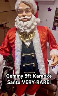 5Ft Vintage Gemmy Animated Life Size Santa Singing And Dancing Karaoke VGC