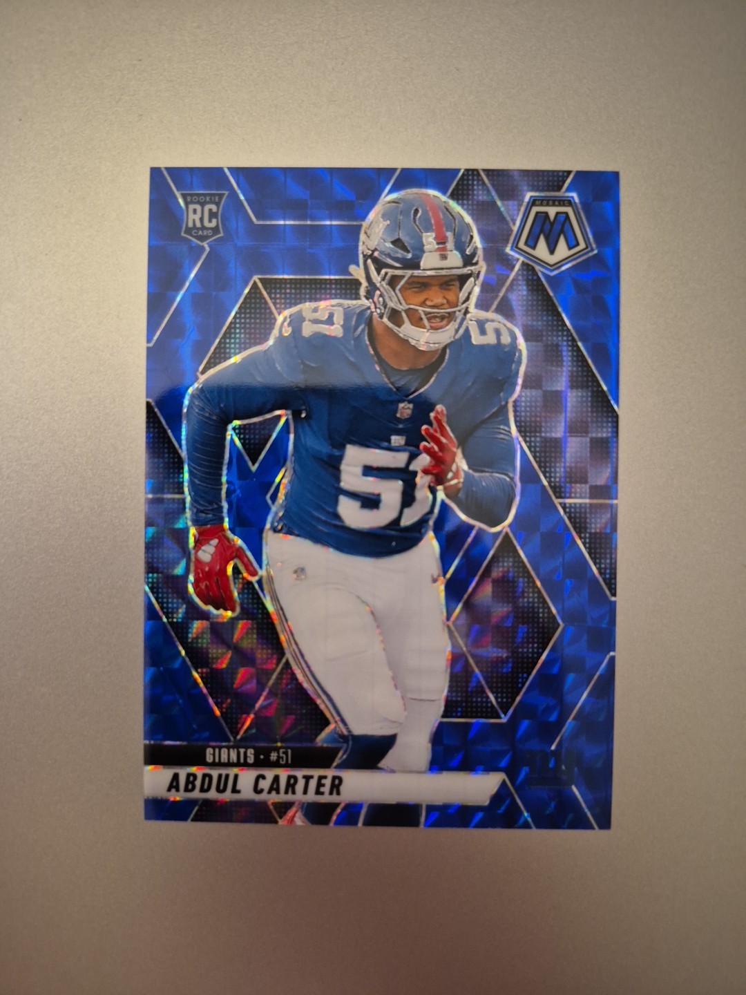 2025 Mosaic Abdul Carter BLUE Mosaic RC /99 #282 Color Match Giants 