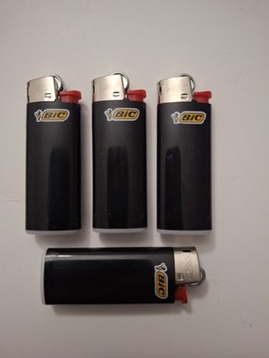 Bic Mini Lighters Pocket Size Classic Disposable Cigarette Lighter Jet Black 4ct