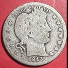 1913 US Barber SILVER Quarter "Philadelphia" Mint! Low Mint! KEY DATE! 485K Coin