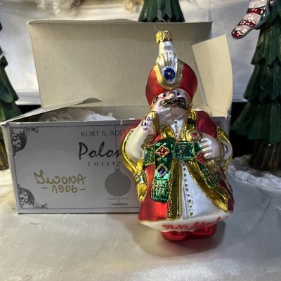 1996 Kurt Adler Polish Nobleman Blown  Ornament Polski Sylachcic Komozja Signed