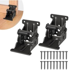 2 Pack Folding Brackets Self-Lock Hinge for Table Legs Extension Support Black