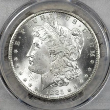 1885  CC Morgan $1 Brilliant Uncirculated BU In Capsule