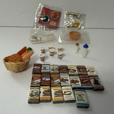Lot Of 37 Dollhouse Miniature Foods Drinks Bread Baby Bottles Bowls Pantry Items