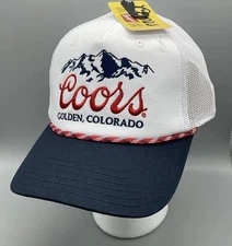 COORS Golden Colorado Adjustable Snapback Trucker Hat Cap Dark Blue White