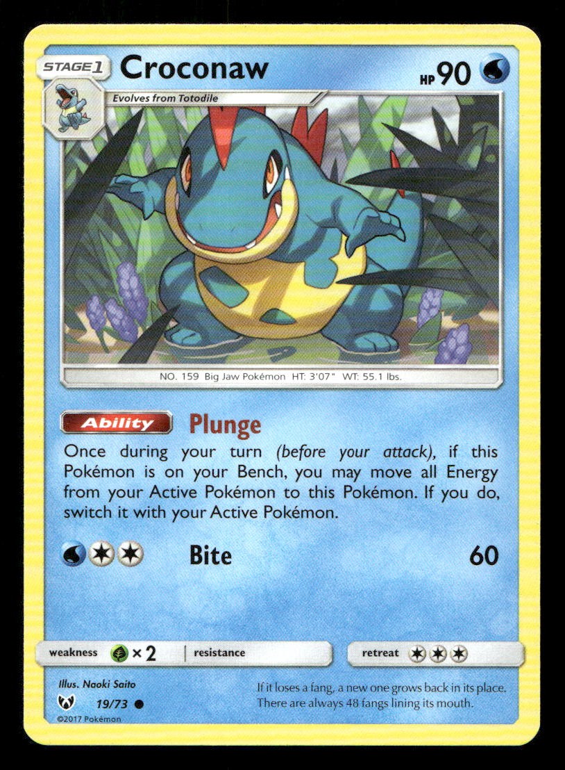 Croconaw 19/73 Shining Legends NM/M Pokemon