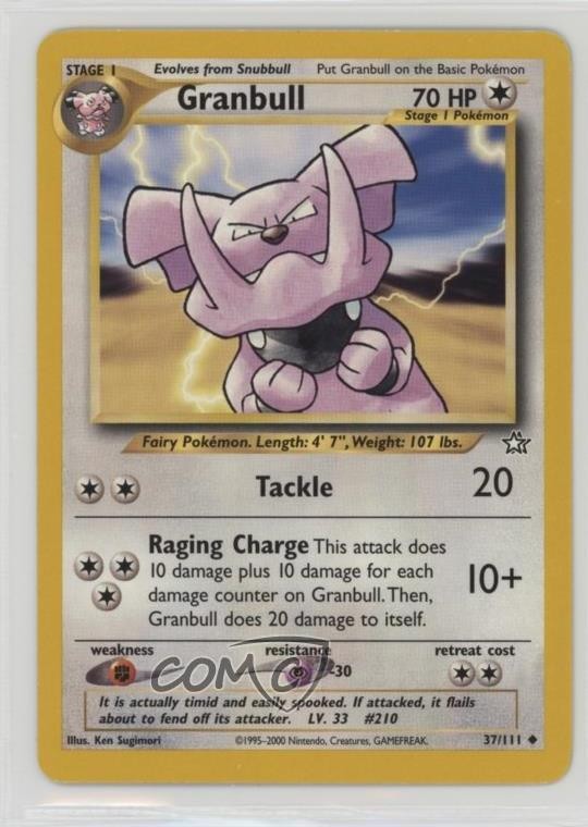 Granbull Pokemon Neo Genesis #37 2000