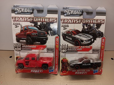 Hasbro Transformers Speed Stars. Ironhide & Highway Patrol Barricade. New!