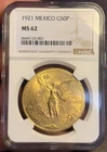 Photo of a 1921 Mexico 50 Pesos Gold from an eBay listing that sold on Jun 2, 2026