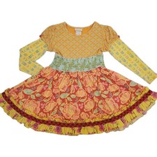 Matilda Jane Dress 4 Secret Fields Rain or Shine Maggie Fall Floral Girls Size