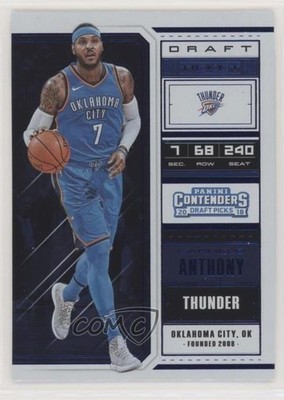 2018 Contenders Draft Picks Variation Ticket Blue Foil Carmelo Anthony HOF 00e8