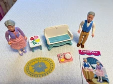 1994-95 Fisher Price Dream Dollhouse Complete Grandparents Set - 6 Pieces