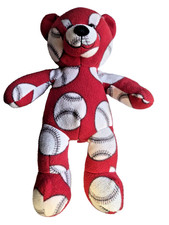 Build A Bear Red White Baseball Teddy Bear Plush 18" Stuffed Animal Retired Rare