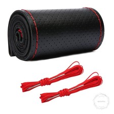 Genuine Leather Steering Wheel Cover Stitch on Wrap DIY Sewing Steering Wheel