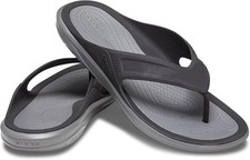 Crocs Swiftwater Wave Flip Flops/Sandals, Black Slate Grey, Men's Size 8, New 