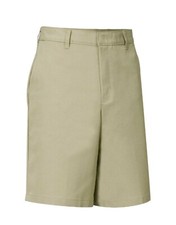 K12 Gear, Boy's Long Flat Front Shorts, Khaki, 12 Regular