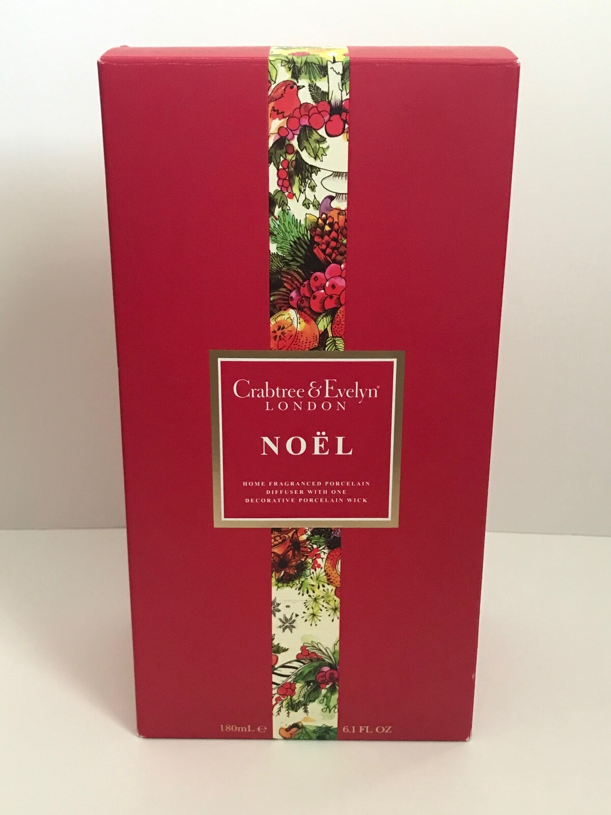 CRABTREE & EVELYN NOEL HOME FRAGRANCE DIFFUSER PORCELAIN ROBIN NIB