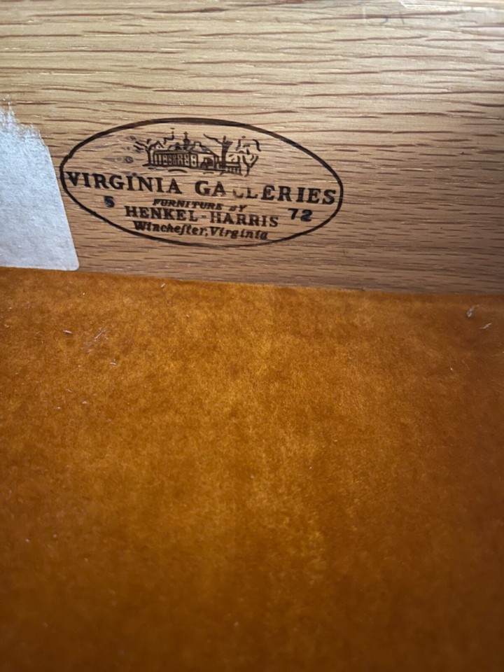 Henkel Harris Signed Vintage Mahogany Hall Console or harris mahogany