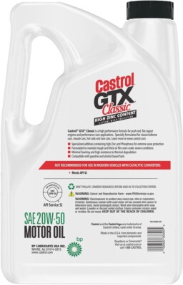 メンテナンス Castrol GTX ESSENTIAL 5W-30 AMZ 20L Castrol GTX Classic 20W-50 Conventional Motor Oil, 5 Quart Jug | eBay