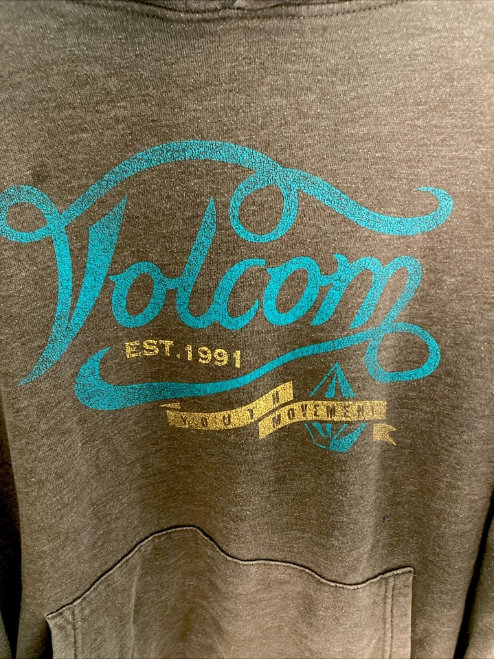 Volcom Men's Size Large Brown Hoodie Long Sleeve Pullover Sweatshirt - Image 2 of 4