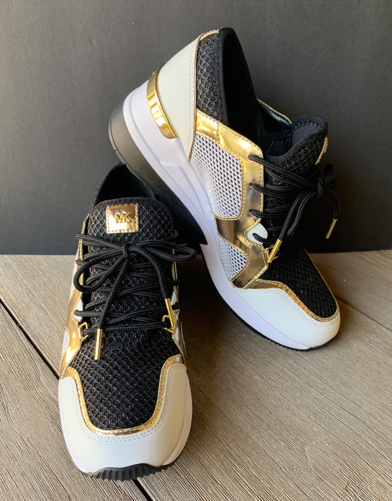 michael kors gold and black sneakers