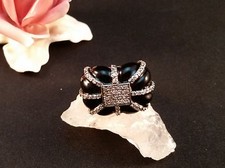 Silver ring gemstone ring silver 925 enamel cubic zirconia 59 (18.8 mm Ø)