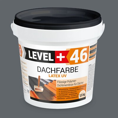 Dachfarbe 1,5kg Sockelfarbe Super Flex  Dicht - Polymermembrane Steingrau  RM46