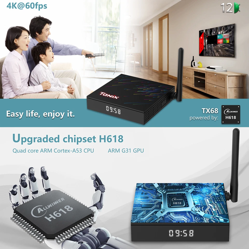 TX68 Android 12.0    H618 Quad-core 4K Media E7F0 - Image 2 of 4