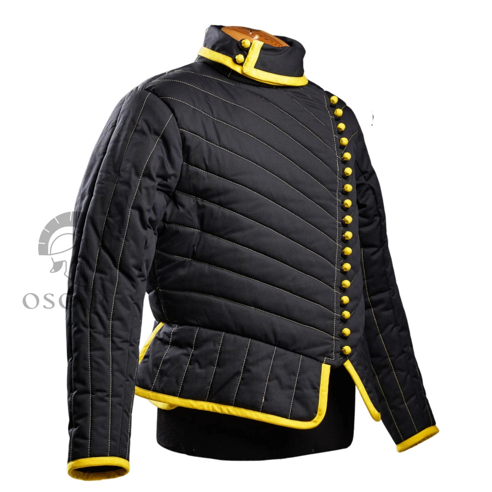 OFF WHITE Cappotto Gambeson Giacca Aketon Armatura Spessa Imbottita Medievale