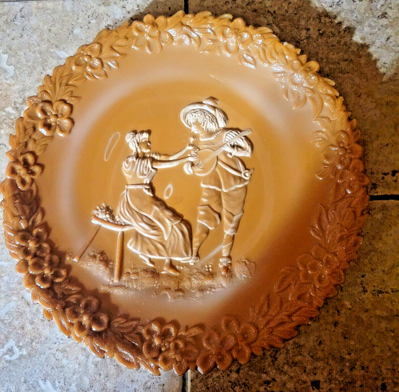 McKee Troubadour  or Serenade Chocolate Brown Glass Plate (8 In. DIA.) 