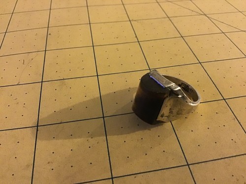 VINTAGE ART DECO CLARK & COOMBS STERLING Tiger Eye RING Sz 9 . 5 - Picture 9 of 10