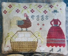 New Pineberry Lane SISTER'S FARM FRESH EGGS Cross Stitch Pattern Chart
