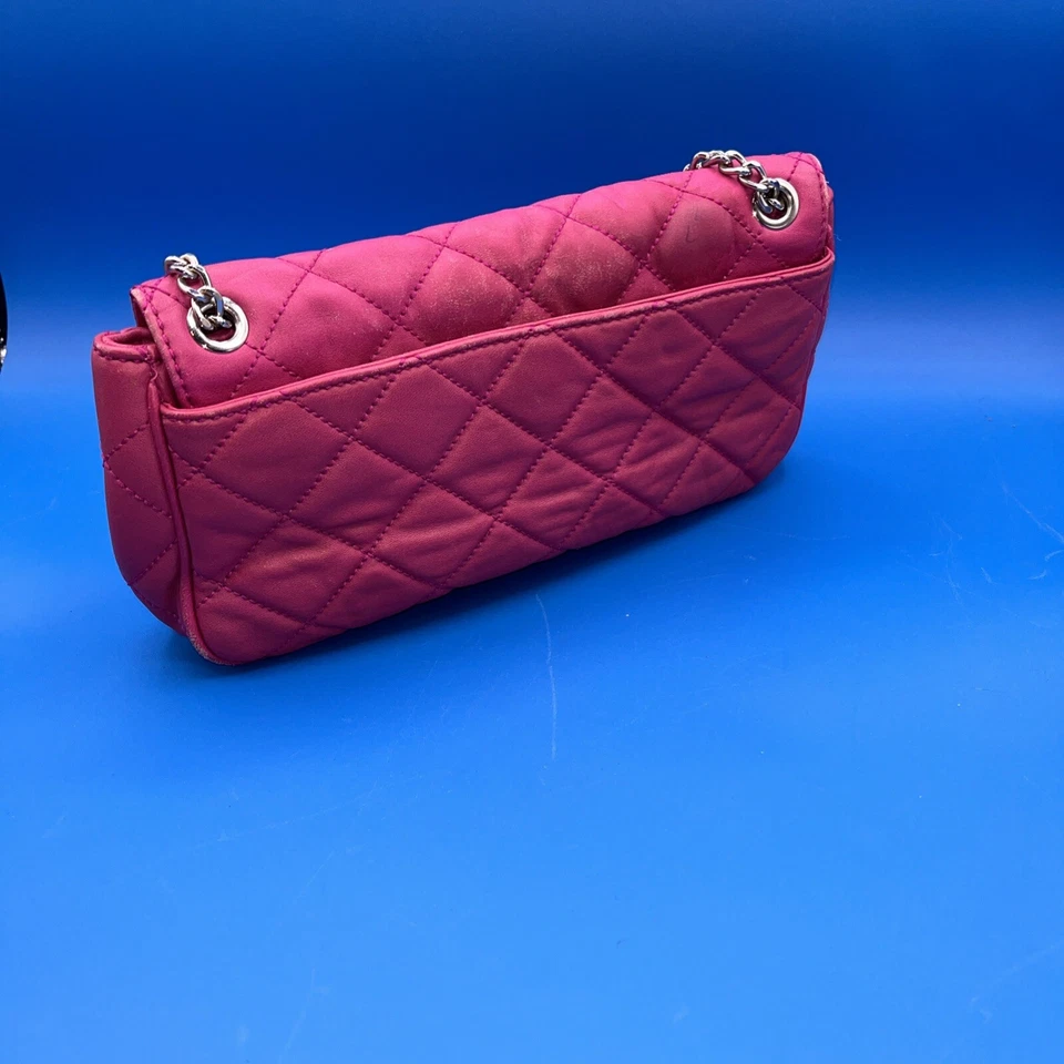 Michael Kors Hamilton Quilt Small Leather Shoulder Flap Bag Fuchsia  - Image 3 of 4