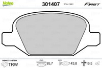 Valeo 301407 Bremsbelag Satz, Scheibenbremse FüR Alfa Romeo, Fiat, Lancia