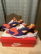 Nike Huarache Run GS Hyper Royal Blue Yellow Orange Sz 6.5Y - 8 Women 654275-421
