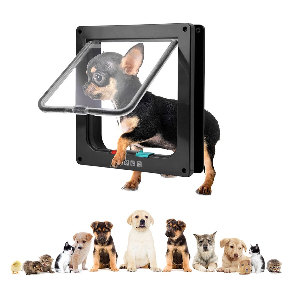 A Dog Cat Flap Door with 4 Way Security Lock Cat Dogs Flap Doors