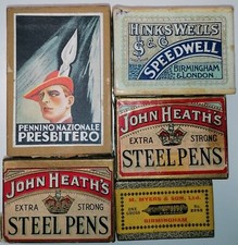 5 verschiedene Schreibfedern, Pen, Nibs, Plume, Pennini, Kalligraphie, SET 8